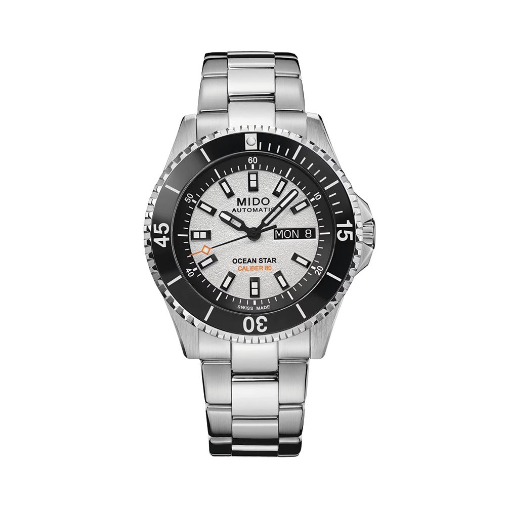Ocean Star 200 41mm - White, Black Bezel on Bracelet