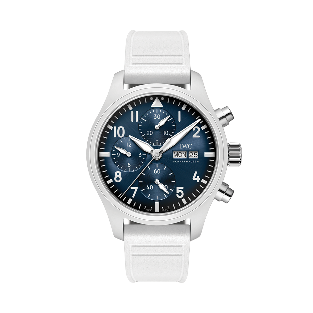 Pilot's Watch Chronograph Le Petit Prince Ceramic 41mm - Blue on Rubber Strap