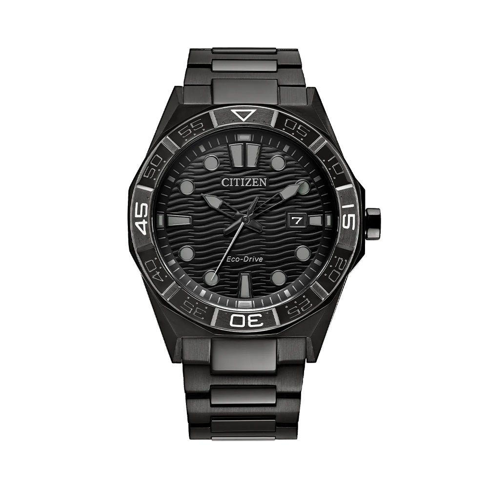 Brycen Sport Casual Eco-Drive 42mm - Black on Bracelet