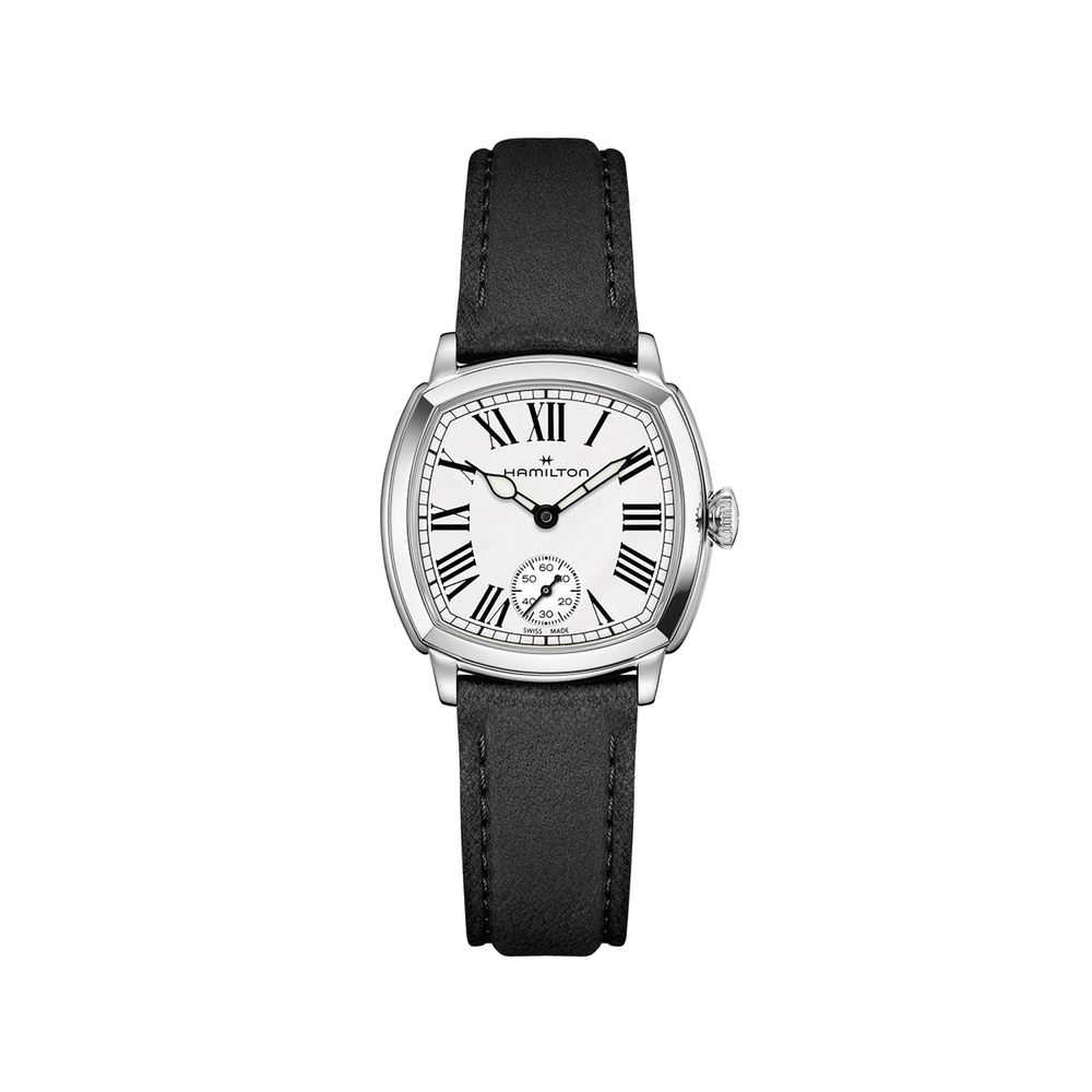 American Classic Cushion Mechanical 30mm - White on Leather Strap