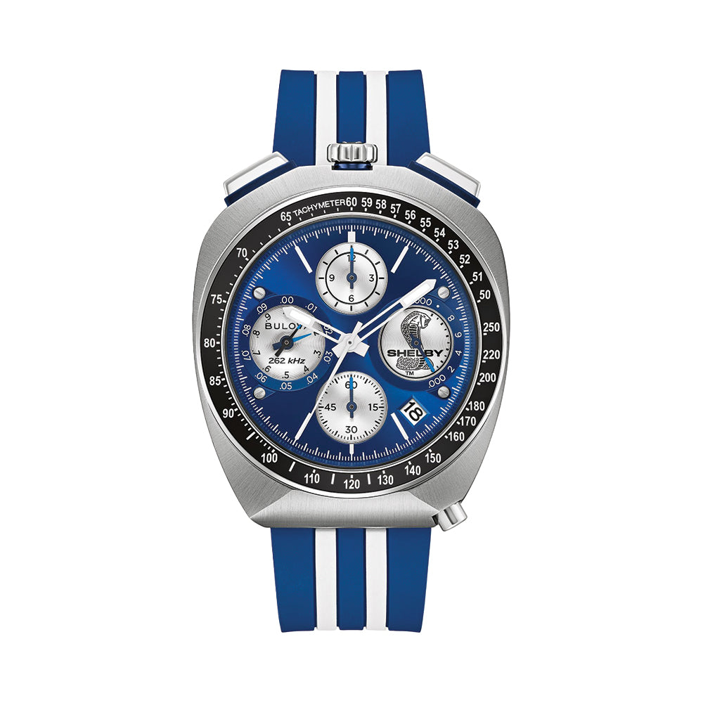 SHELBY® Racer Chronograph Limited Edition 43mm - Blue on Rubber Strap