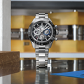Chronomaster Sport Skeleton 41mm - Grey, Black Bezel on Bracelet and Additional Rubber Strap