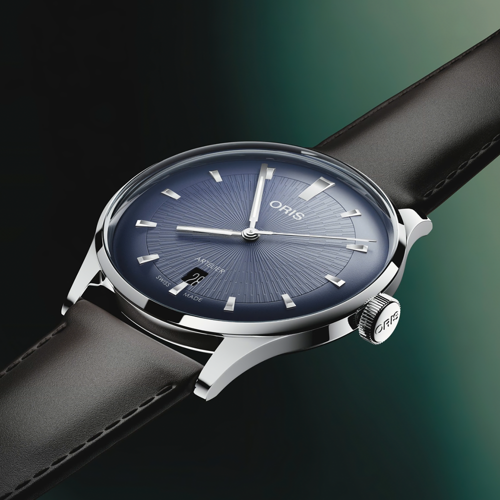 Artelier Date 38mm - Blue on Leather Strap