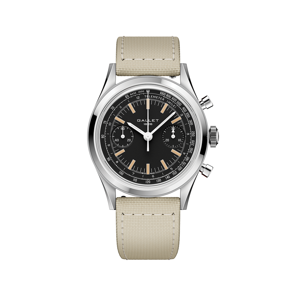 Classics G09 Tribute to Multichron 45 38mm - Black on Fabric Strap