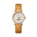 Villeret Phases de Lune 18K Red Gold 29.2mm - Gold-Toned Opaline, Diamond-Set on Leather Strap