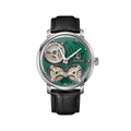 Spaceview 2020 43.5mm - Green on Black Leather Strap