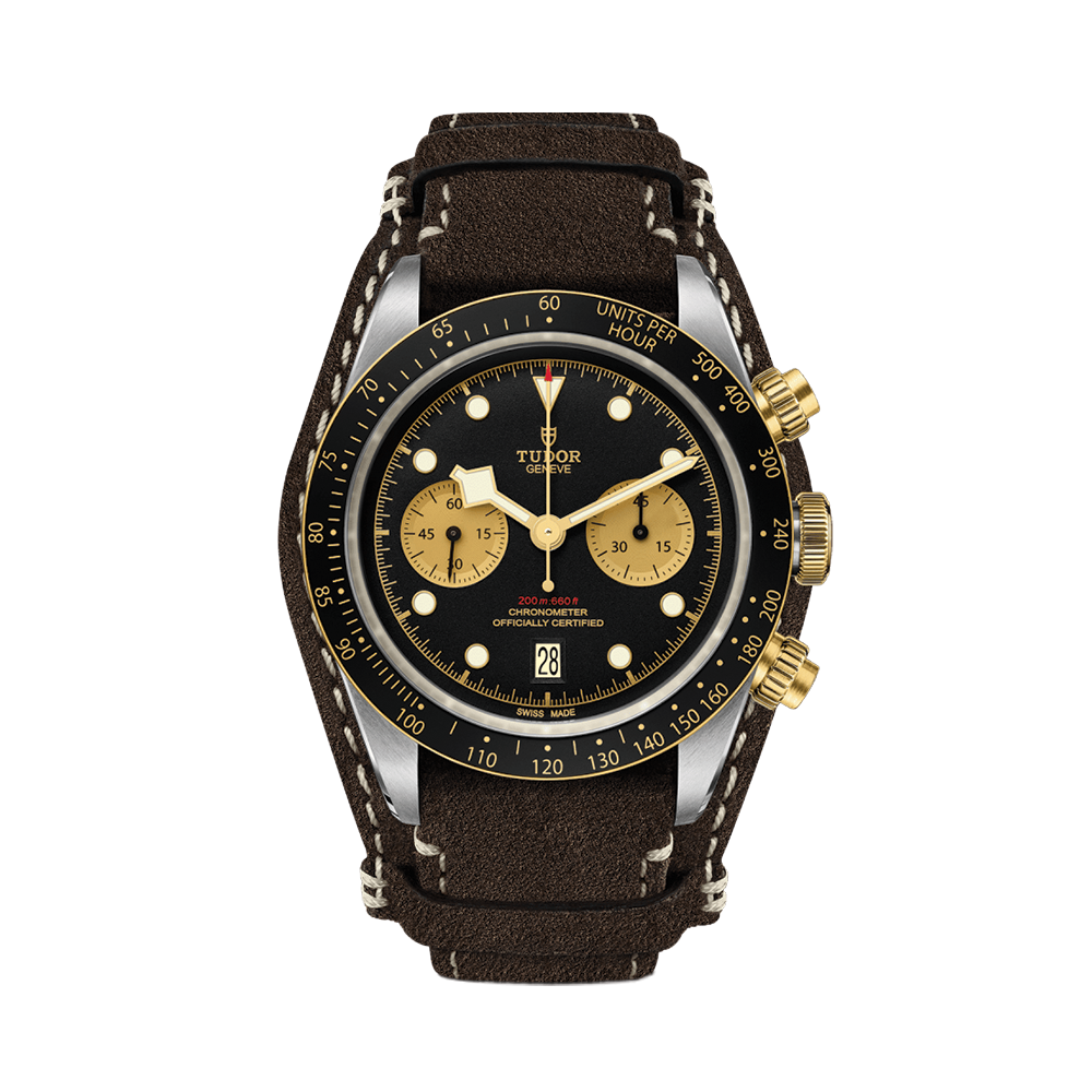 Black Bay Chrono S&G 41mm - Black on Leather Strap - Teddy Baldassarre