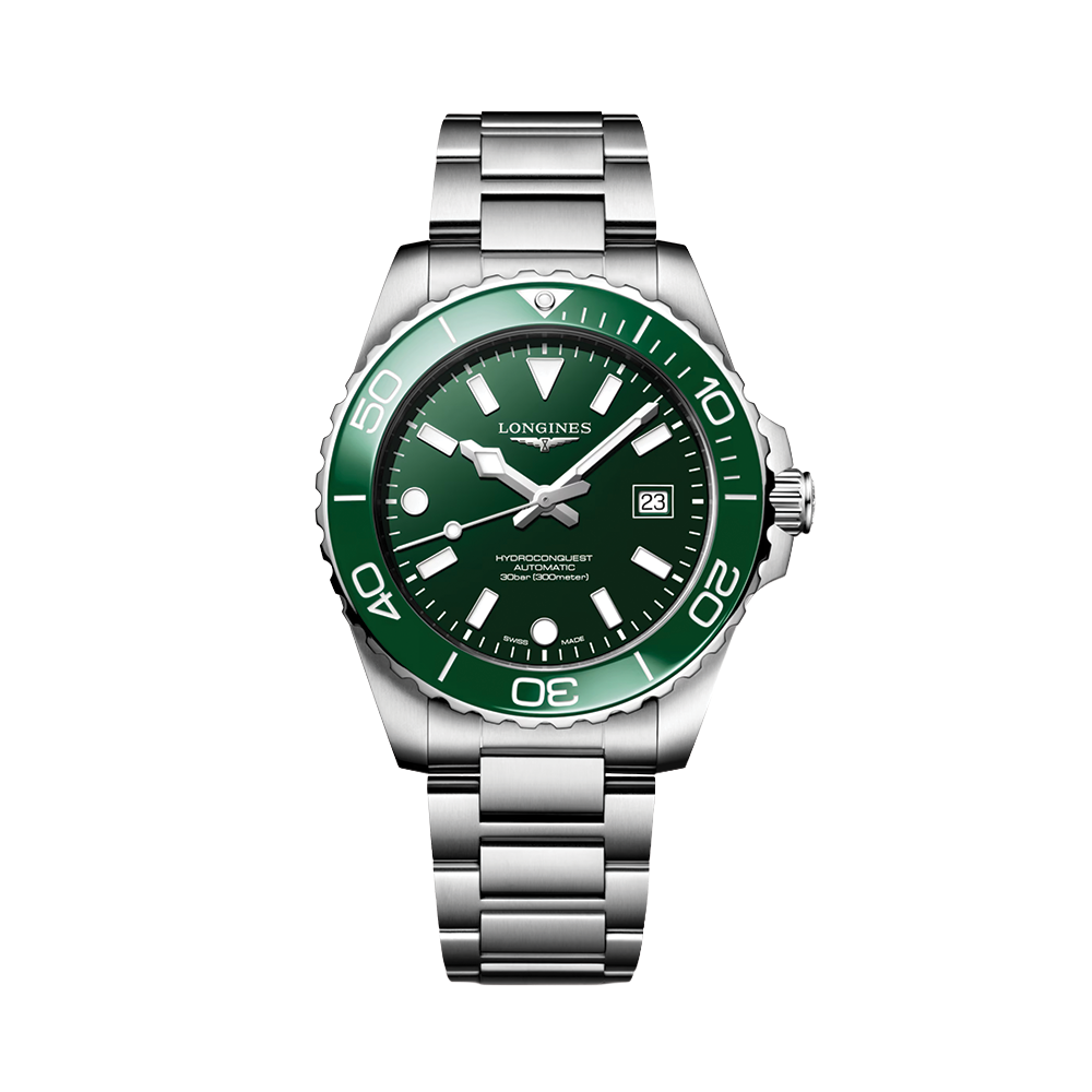 HydroConquest Quartz 42mm - Green on Bracelet - Teddy Baldassarre