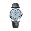 Conquest Heritage Central Power Reserve 38mm - Light Blue Opaline on Leather Strap