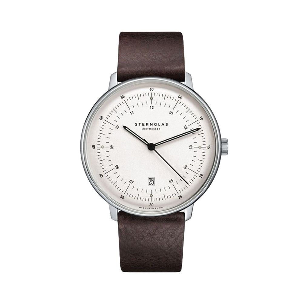 Hamburg Quartz 42mm - White on Leather Strap