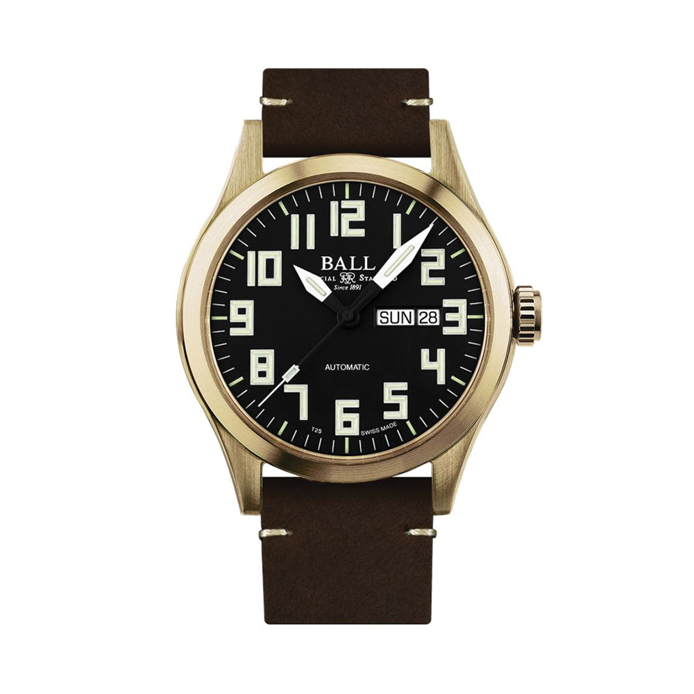 Engineer III Bronze - Black on Leather Strap