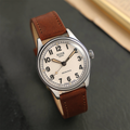 OLD SMITH 35mm - Ivory on Brown Leather Strap