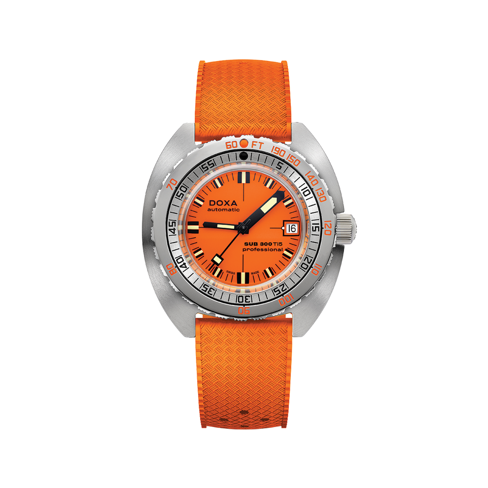 SUB 300 Ti5 42.5mm - Orange on Rubber Strap