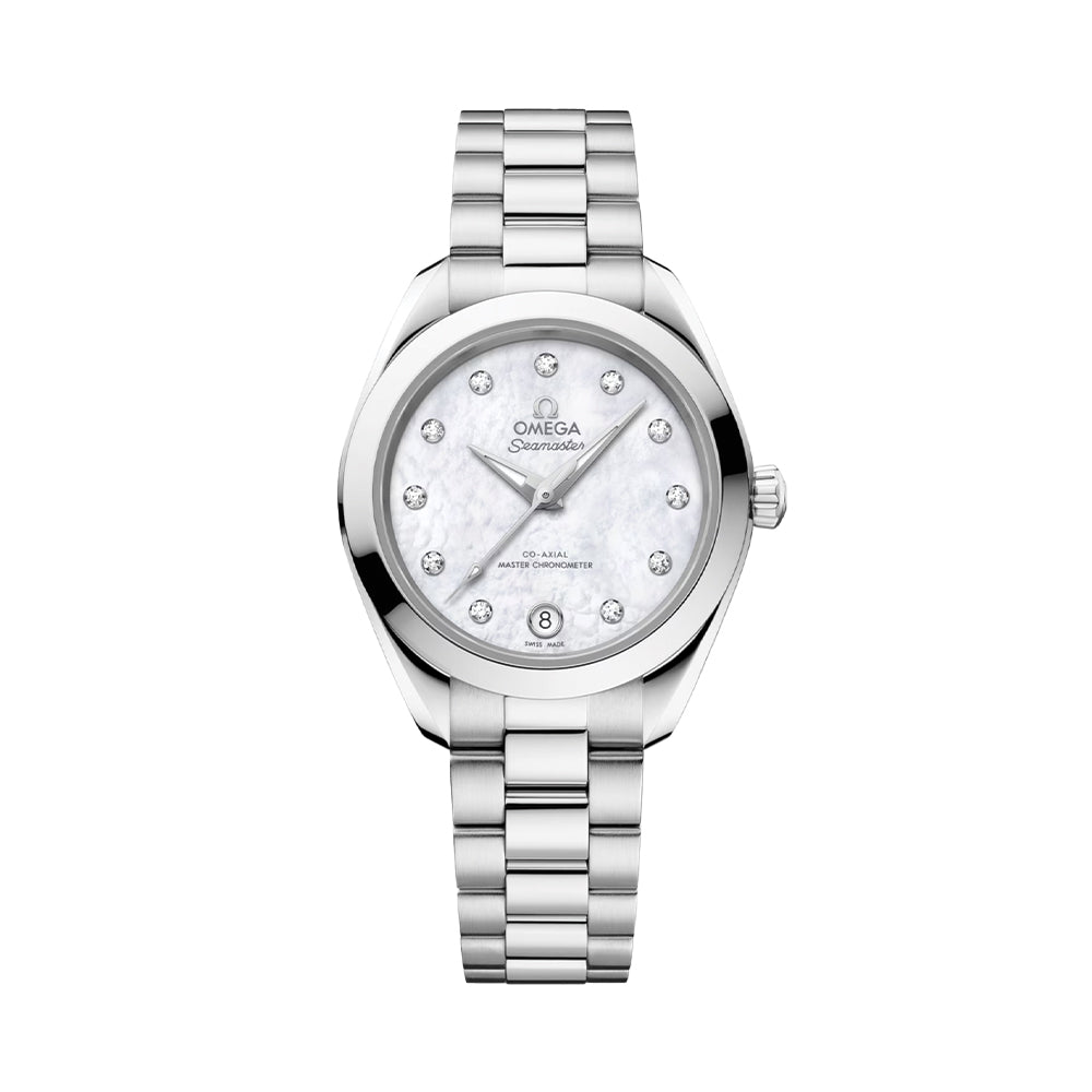 Seamaster Aqua Terra 150M 30mm - White Mother-of-Pearl w/ Diamonds on Bracelet