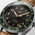 Spirit Zulu Time Green Bezel 42mm - Black on Leather Strap