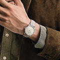Villeret Ultraplate 38mm - Gold-Toned Opaline on Leather Strap