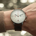 Hamburg Mecha-Quartz Chrono 42mm - Silver on Leather Strap