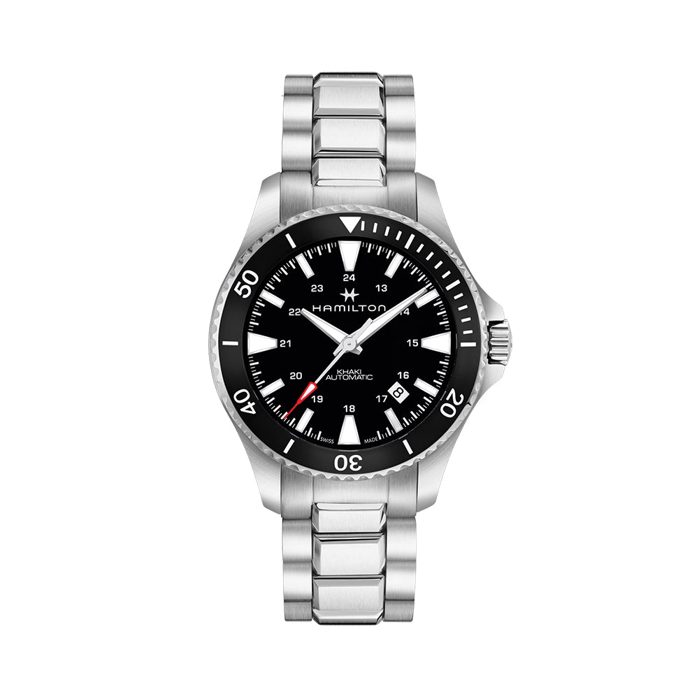 Khaki Navy Scuba Auto 40mm - Black on Bracelet