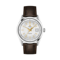 Visodate 39mm - Silver on Leather Strap