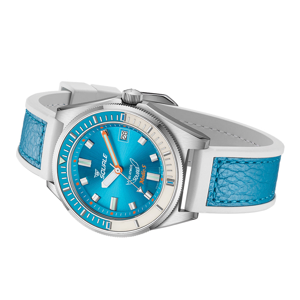 Matic S 37.8mm - Light Blue on HydroLeather Strap