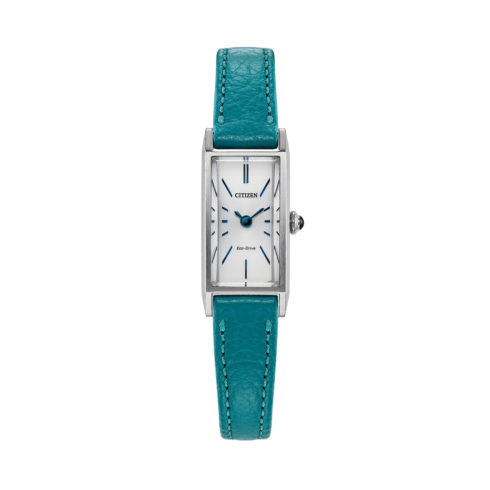 Fio 30.7mm - White on Blue Leather Strap