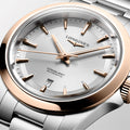 Conquest Pink Gold Bezel 30mm - Silver on Bracelet