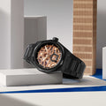 Defy Skyline Skeleton Ceramic 41mm - Gold-Toned on Bracelet w/ Extra Rubber Strap
