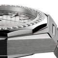 Defy Skyline w/ Diamonds 36mm - White-Toned on Bracelet w/ Extra Rubber Strap