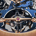 Defy Skyline Tourbillon Skeleton Rose Gold Limited Edition 41mm - Blue on Bracelet w/ Extra Rubber Strap