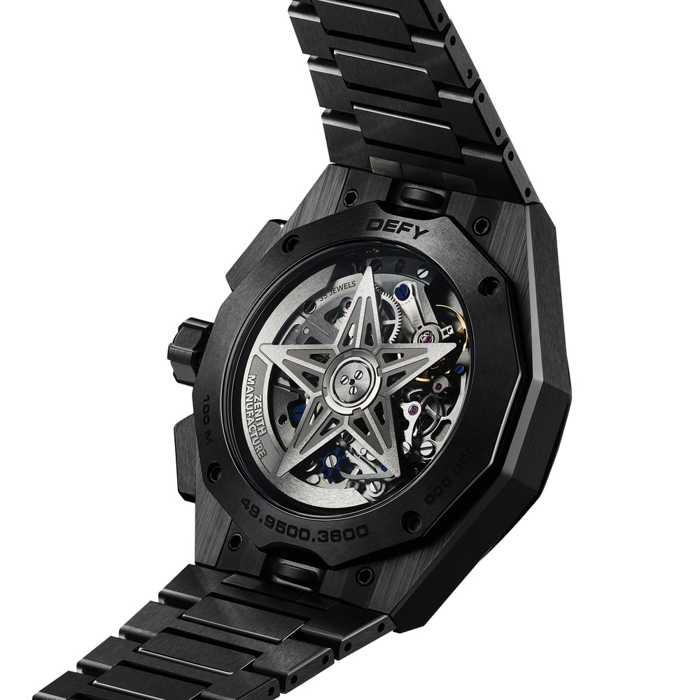 Defy Skyline Chronograph Ceramic 42mm - Black-Toned on Bracelet w/ Extra Rubber Strap
