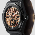Defy Skyline Skeleton Ceramic 41mm - Gold-Toned on Bracelet w/ Extra Rubber Strap