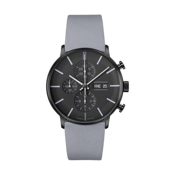 FORM A Chronoscope 42mm - Black on Leather Strap | Teddy Baldassarre