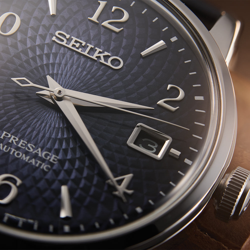 SRPE43 Presage Cocktail Time Automatic 38.5mm - Blue on Leather Strap