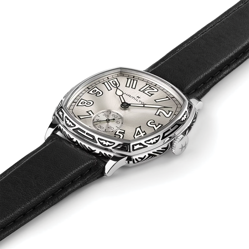 American Classic Cushion Mechanical 34mm - Silver on Leather Strap