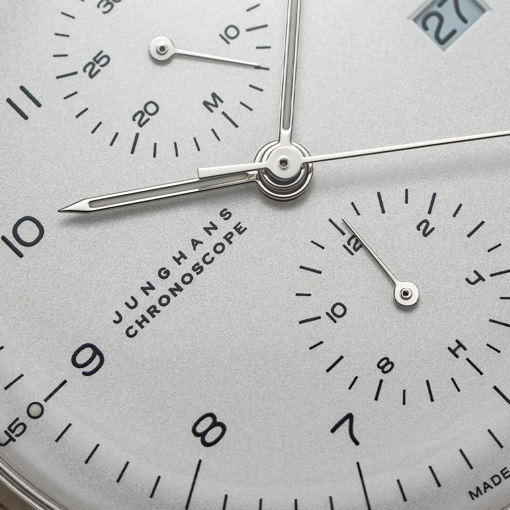 Max Bill Chronoscope - Silver on Leather Strap