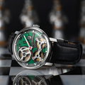 Spaceview 2020 43.5mm - Green on Black Leather Strap