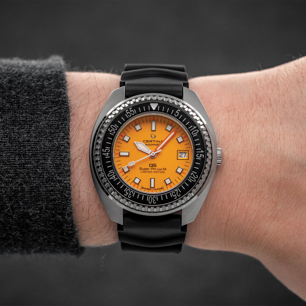 DS Super PH500M 43mm Orange on Rubber Strap Teddy Baldassarre