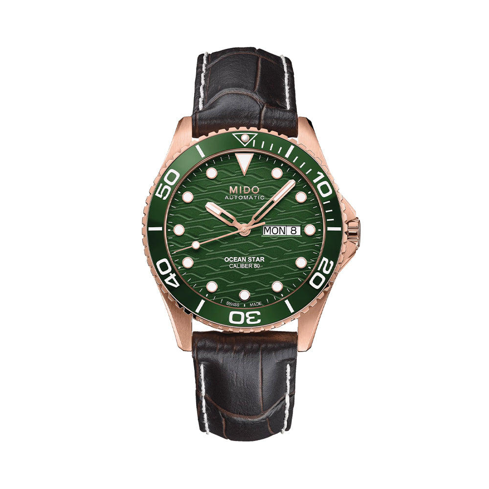 Ocean Star 200C 42.5mm - Green on Leather Strap - Teddy Baldassarre