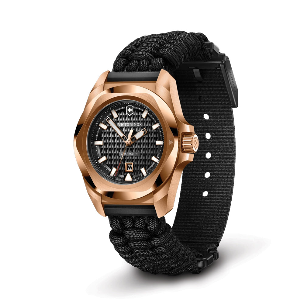 I.N.O.X. PVD 5N Gold-Tone 32mm - Black on Nylon Strap