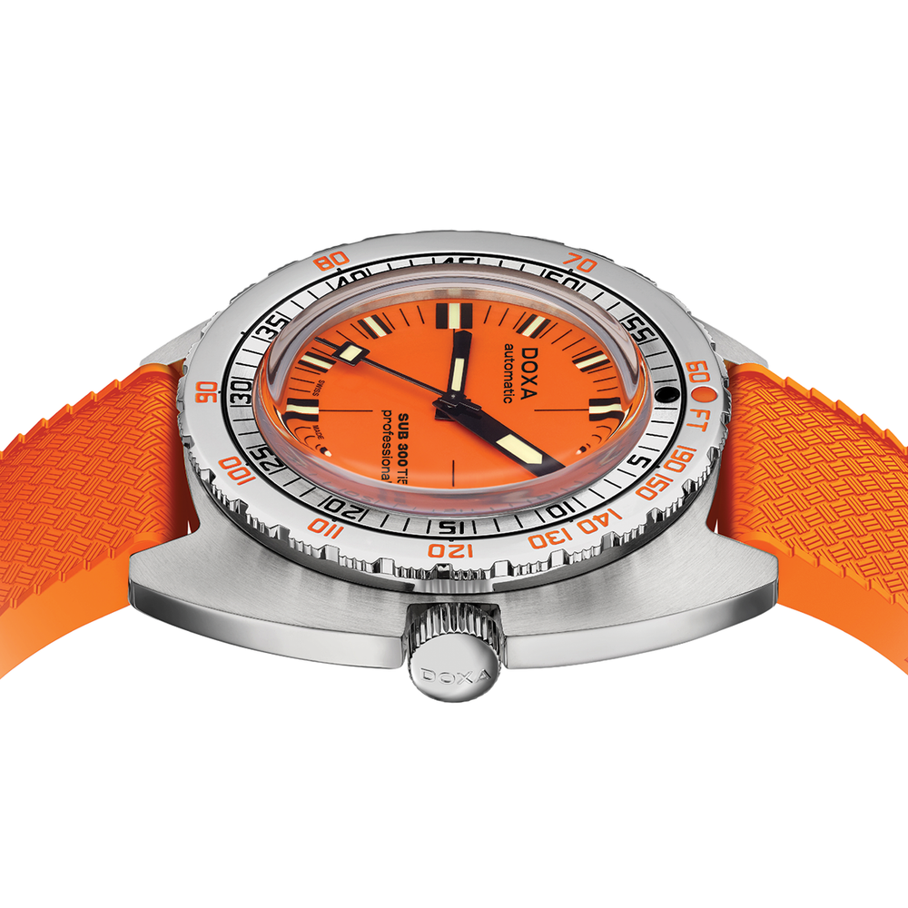 SUB 300 Ti5 42.5mm - Orange on Rubber Strap