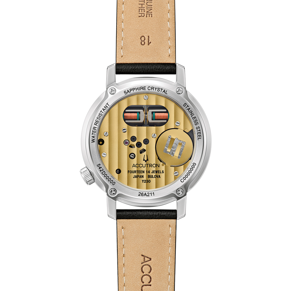 Tuning Fork Spaceview 314 39mm - Multicolored, Silver Accents on Leather Strap