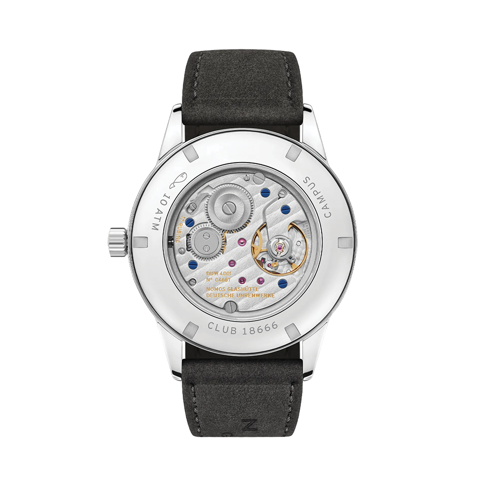 Club Campus Glass Back 38.5mm - Olive on Leather Strap