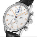Portugieser Chronograph Gold Accents 41mm - Silver-Plated on Leather Strap