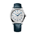 Master 41mm - Silver, Eastern Arabic Numerals on Leather Strap