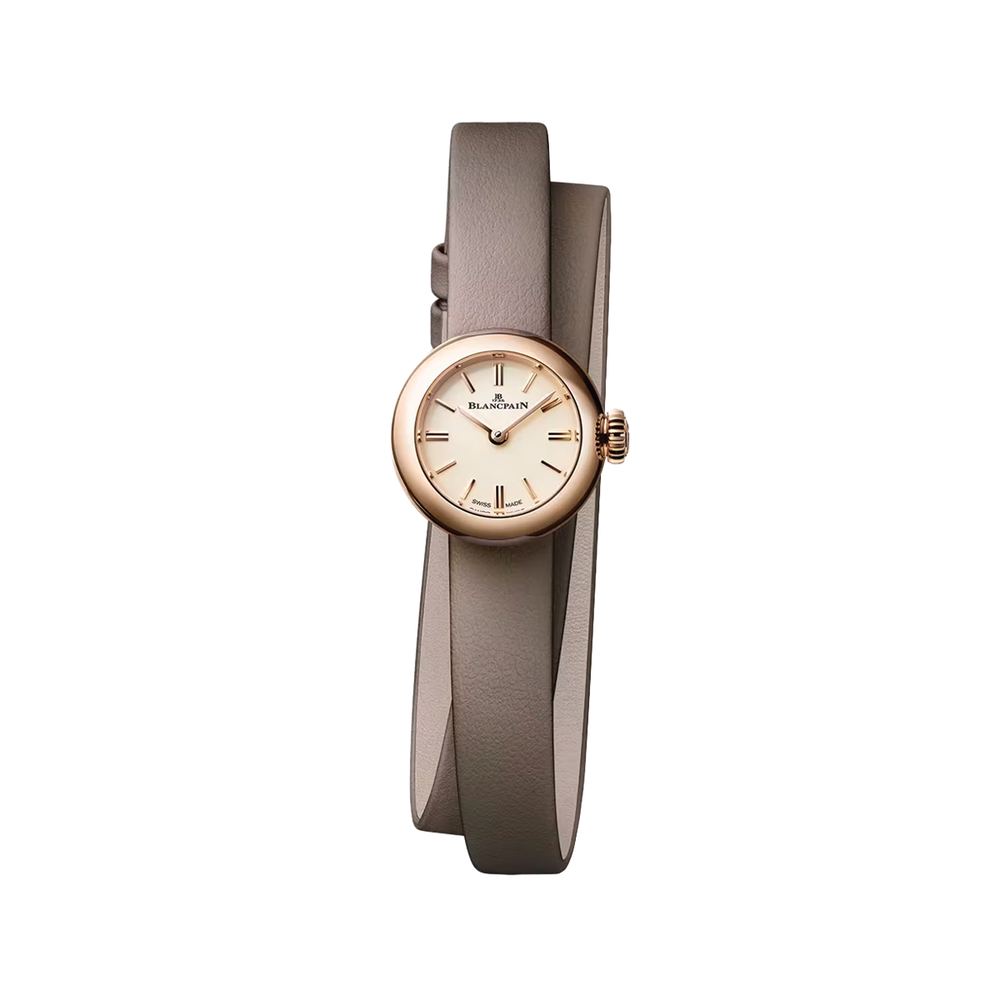 Ladybird Lady B Red Gold 19mm - Opaline on Taupe Leather Strap