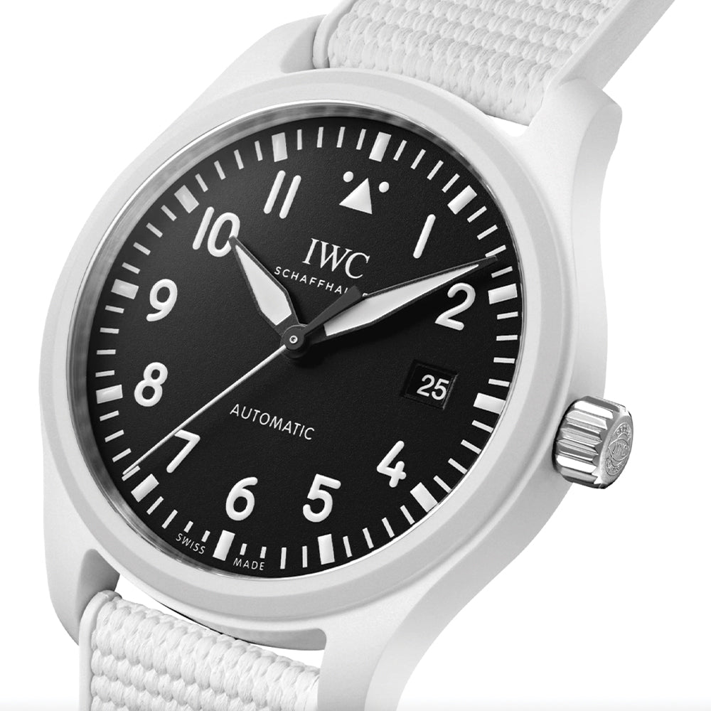 Pilot's Watch Automatic TOP GUN Lake Tahoe Ceramic Case 41mm - Black on Rubber Strap