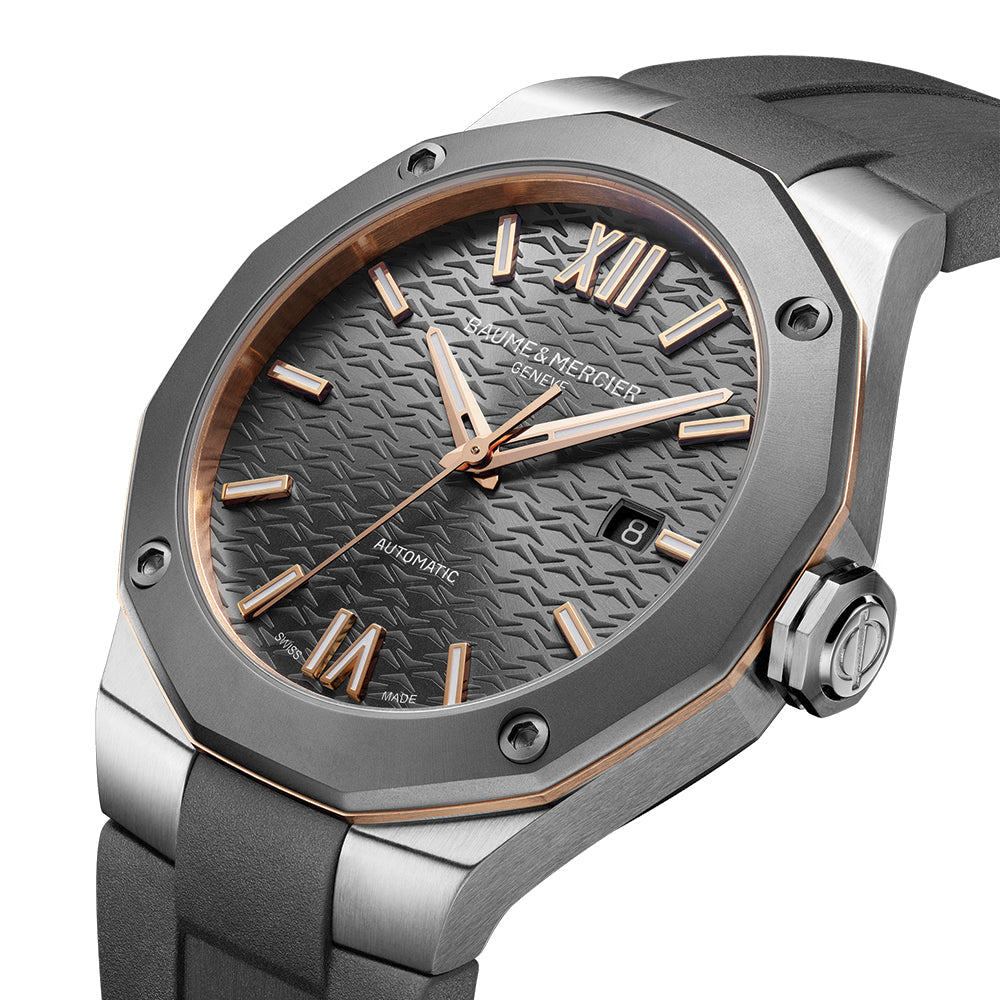 Riviera 10660 Titanium 42mm - Grey on Rubber Strap
