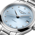 Master 34mm - Frosted Blue, Diamond-Set on Bracelet