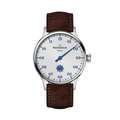 Pangaea 40mm - Silver on Leather Strap
