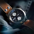 Khaki Aviation X-Wind Auto Chrono 44mm - Black on Leather Strap